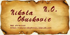 Nikola Obušković vizit kartica